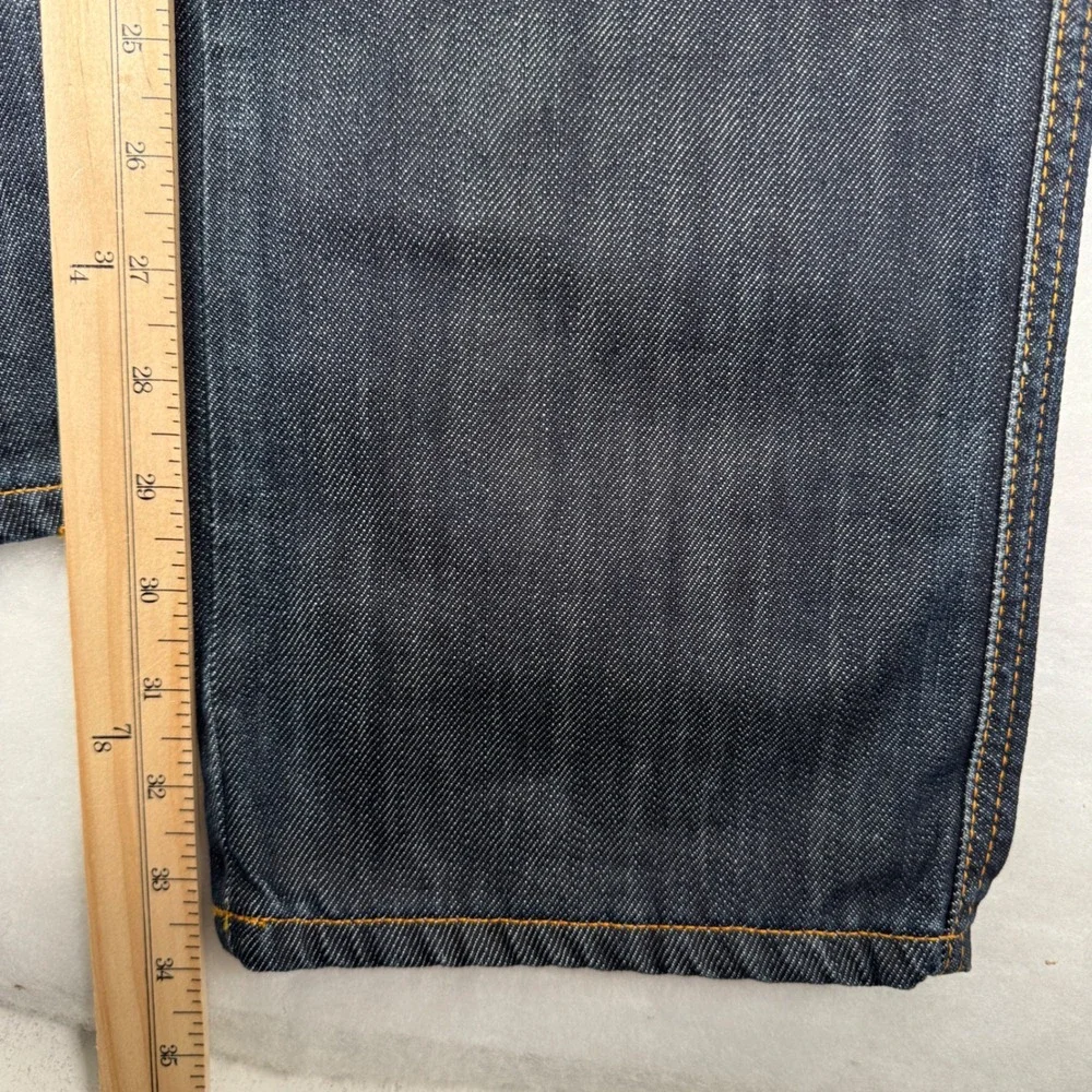 Nudie Jeans Co Slim Jim Dry Indigo Denim Jeans Mens 33x34 Orange Stitch